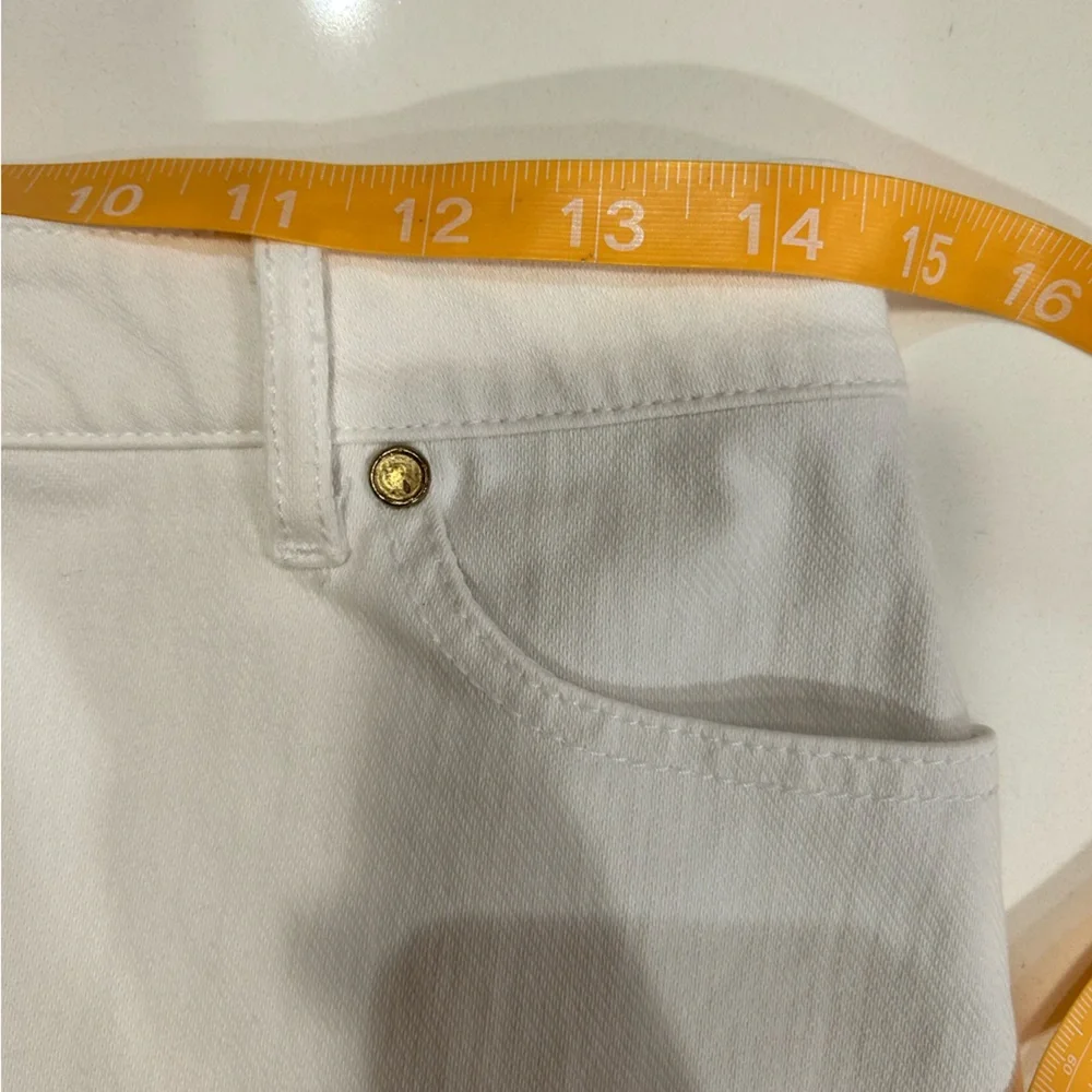 J. McLaughlin preppy classic summer white‎ denim mini knee length skirt size 4 - Picture 4 of 9
